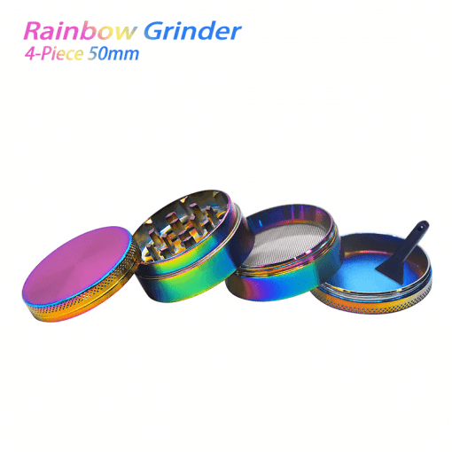 Waxmaid 4-Piece Rainbow Dry Herb Grinder 50mm