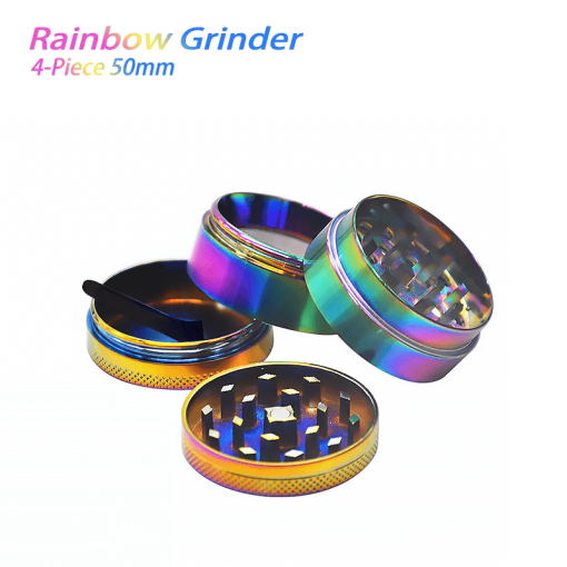 Waxmaid 4-Piece Rainbow Dry Herb Grinder 50mm