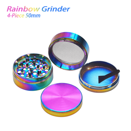 Waxmaid 4-Piece Rainbow Dry Herb Grinder 50mm