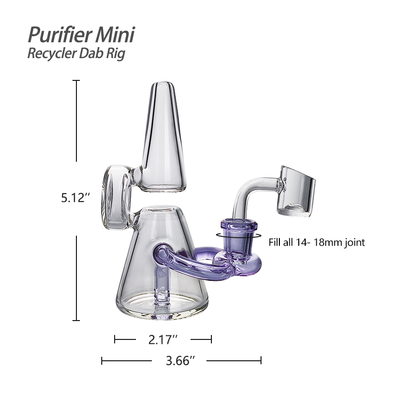 Waxmaid 5.12″ Purifier Mini Recycler Dab Rig